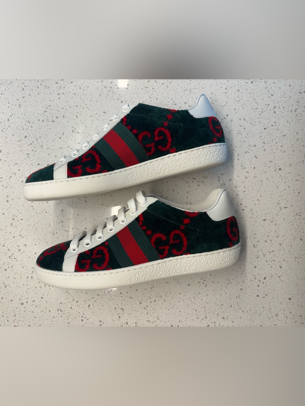Green & Red Velvet GG Ace Sneakers
